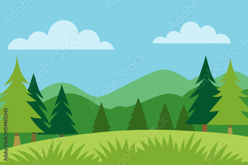 grassy field beside forest wall