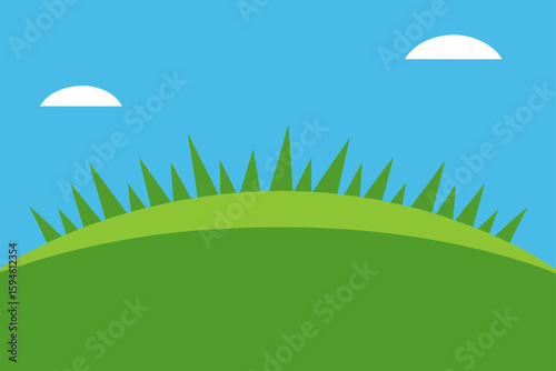 grassy knoll under clear sky