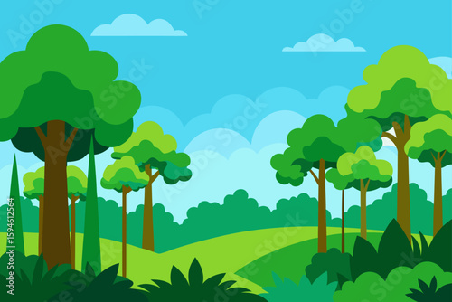 lush green forest under blue sky