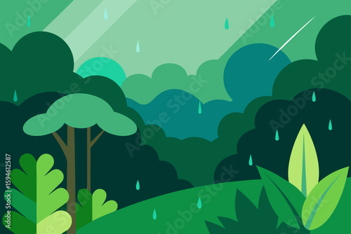lush greenery after rain