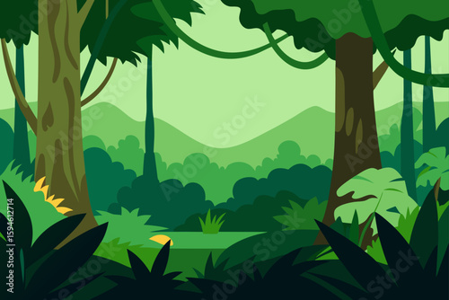 rainforest clearing with vines