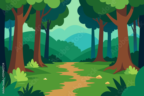 peaceful glade in dense woodland