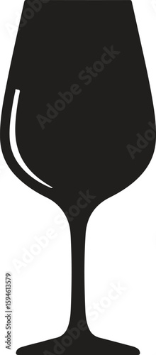 Simple Black Wine Glass Icon