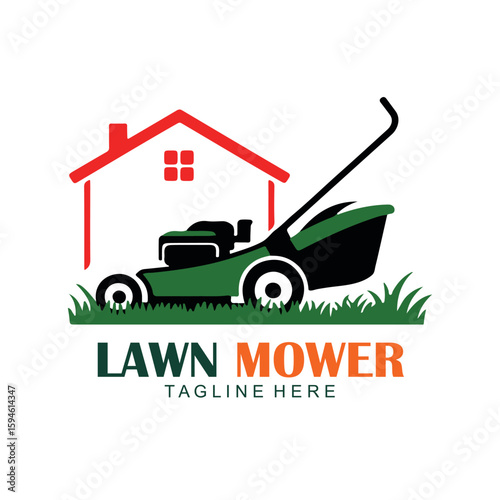 Lawn Mower Logo Design for Landscaping and Gardening Services