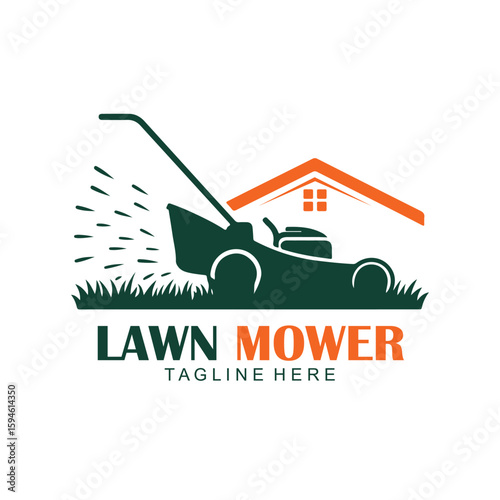 Lawn Mower Logo Design for Landscaping and Gardening Services