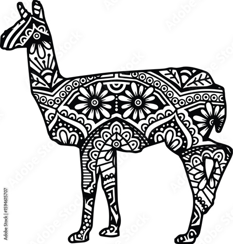 A decorative llama isolated on transparent background