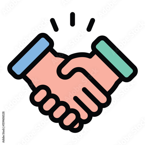 Commitment icon flat line style illustration representing dedication and professional responsibility, suitable for business development, teamwork initiatives, and personal growth projects