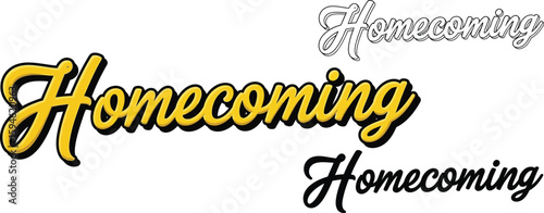 Homecoming celebration event design template vector graphic design vintage style typography element vector