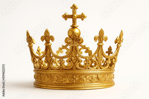 luxury golden crown isolated on white