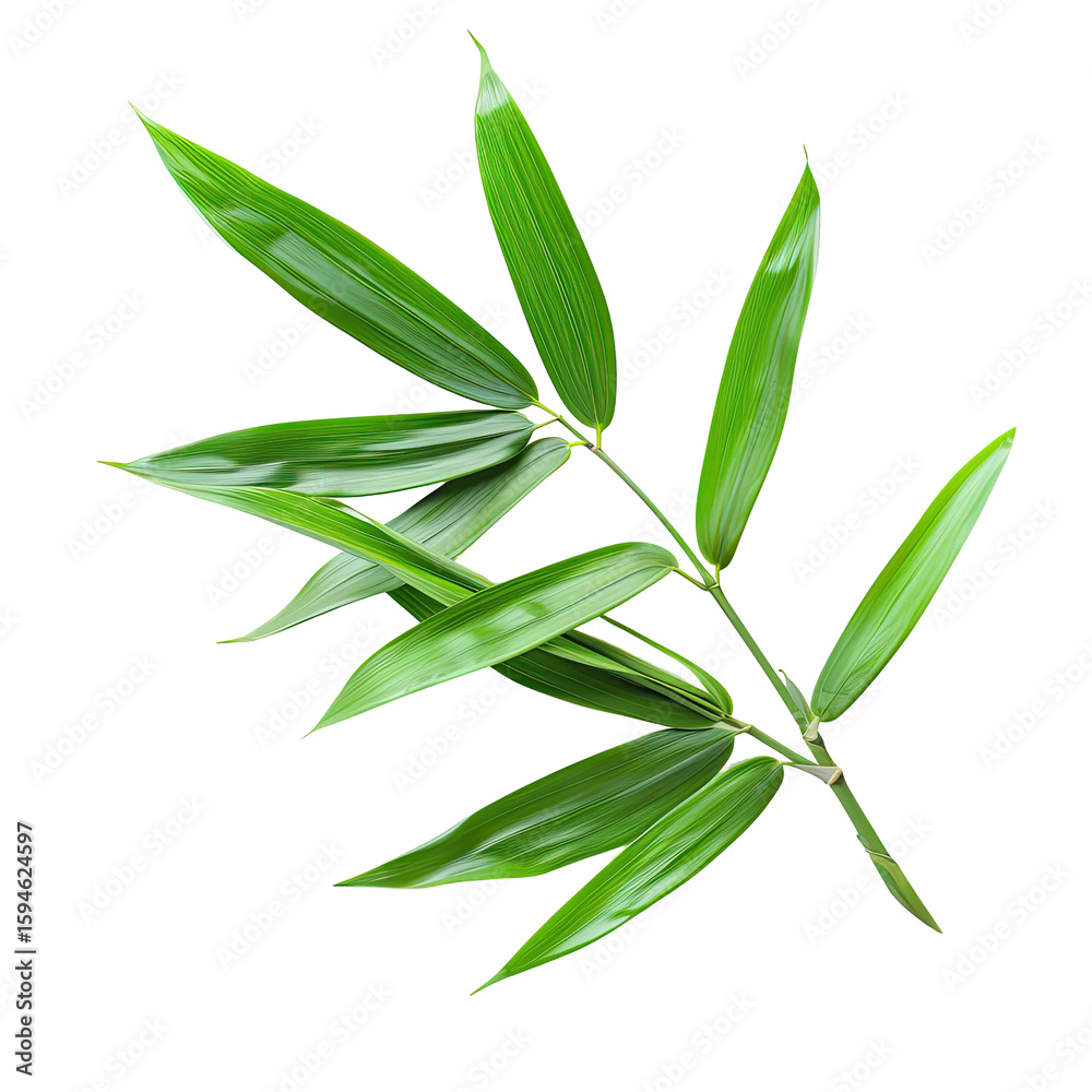 Obraz premium Close-up of vibrant green bamboo leaves