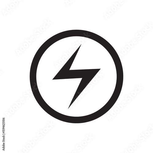 Free Download Electronic energy sign. Black and white. - GFXLoad
