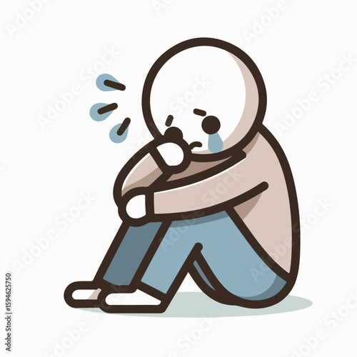 vector illustration of someone crying