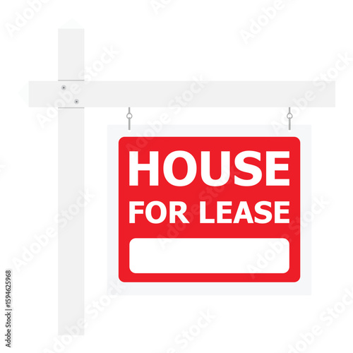 House for lease sign. Real estate advertising banner for rental or leasing