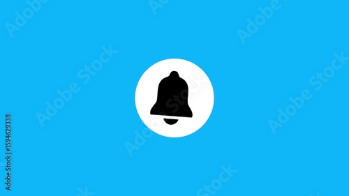 Ringing bell animation, bell symbol, notification bell, ringing bell luma matte.