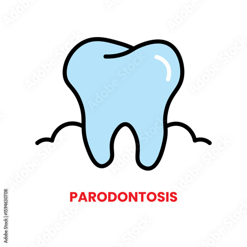 Parodontosis icon, dental care, vector illustration, filled style, best used for web