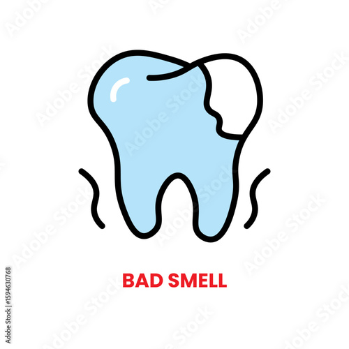 Bad Smell icon, dental care, vector illustration, filled style, best used for web