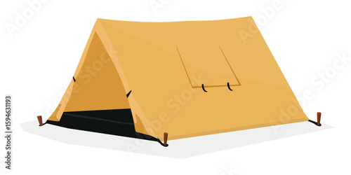 Camping tent isolated. Hiking, hunting, fishing canvas. Tourist camp tent