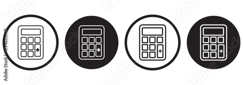 Calculator icons set. Accounting calculator sign and symbol.