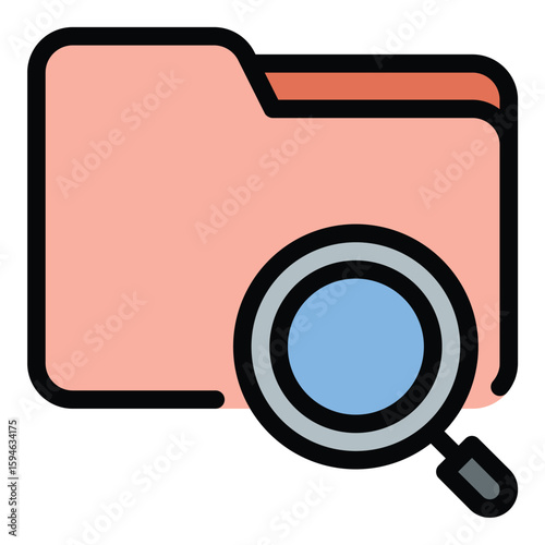 Evidence icon flat line style illustration representing proof and investigative materials, suitable for law enforcement, forensic analysis, and legal case presentations