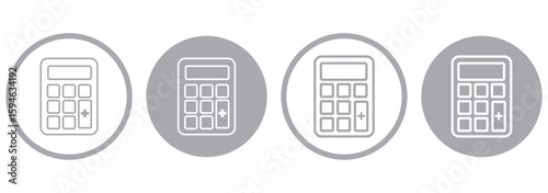 Calculator icons set. Accounting calculator sign and symbol.