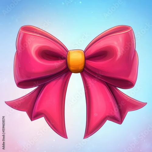 Pink Bow on Gradient Background