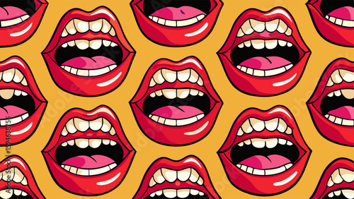 seamless pattern with red lips