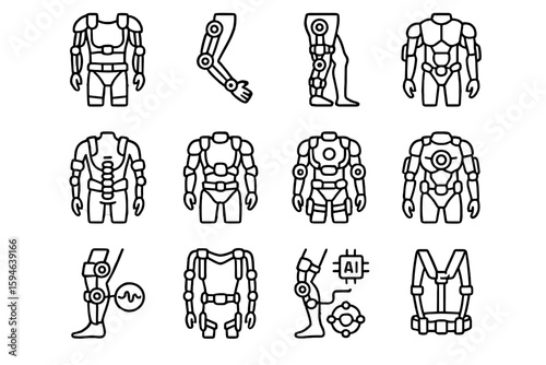 Futuristic robot exoskeletons and cybernetic suit designs