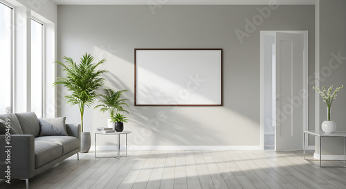 modern interior design with a frame mockup
