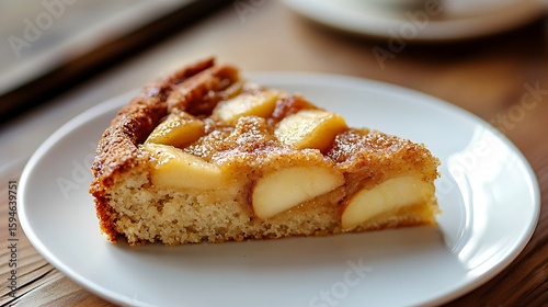 Wallpaper Mural Slice of Apple Cake on a White Plate Torontodigital.ca