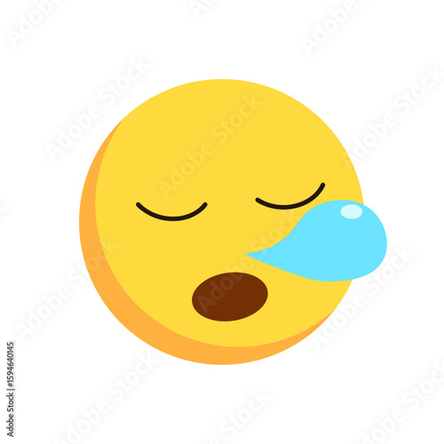 Sleeping Emoji with Drool Cute Tired Face Icon