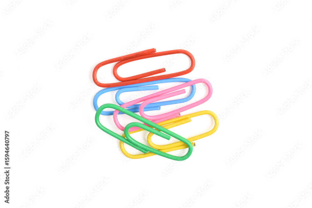 Naklejka premium Paper clips isolated on white background
