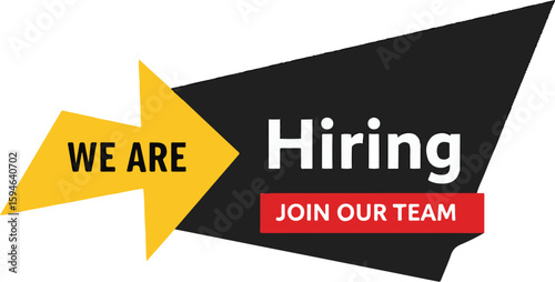Vector art of we are hiring, join our team message