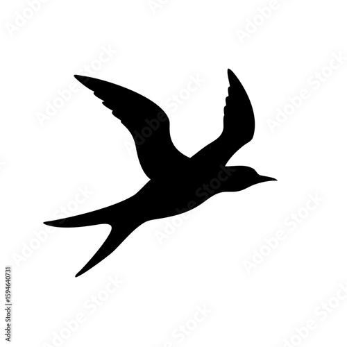 Flying Swallow Bird Silhouette Minimal Vector Design