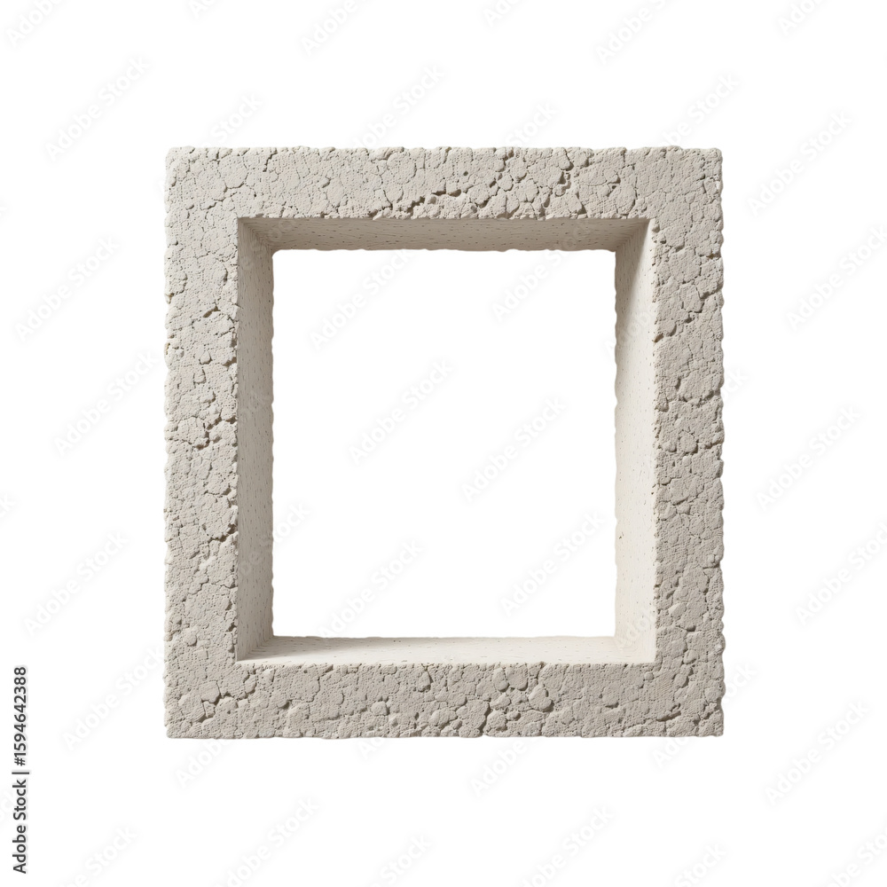 Fototapeta premium Imperfect Square – Abstract Symbolic Shape with Organic Texture (Transparent PNG, 8K)