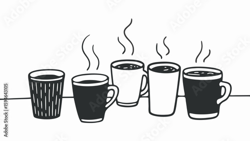 vector illustration of a tea cups 