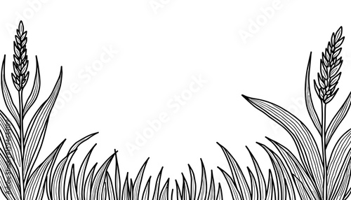 Abstract autumn frame with cornfield background – Cute coloring book design