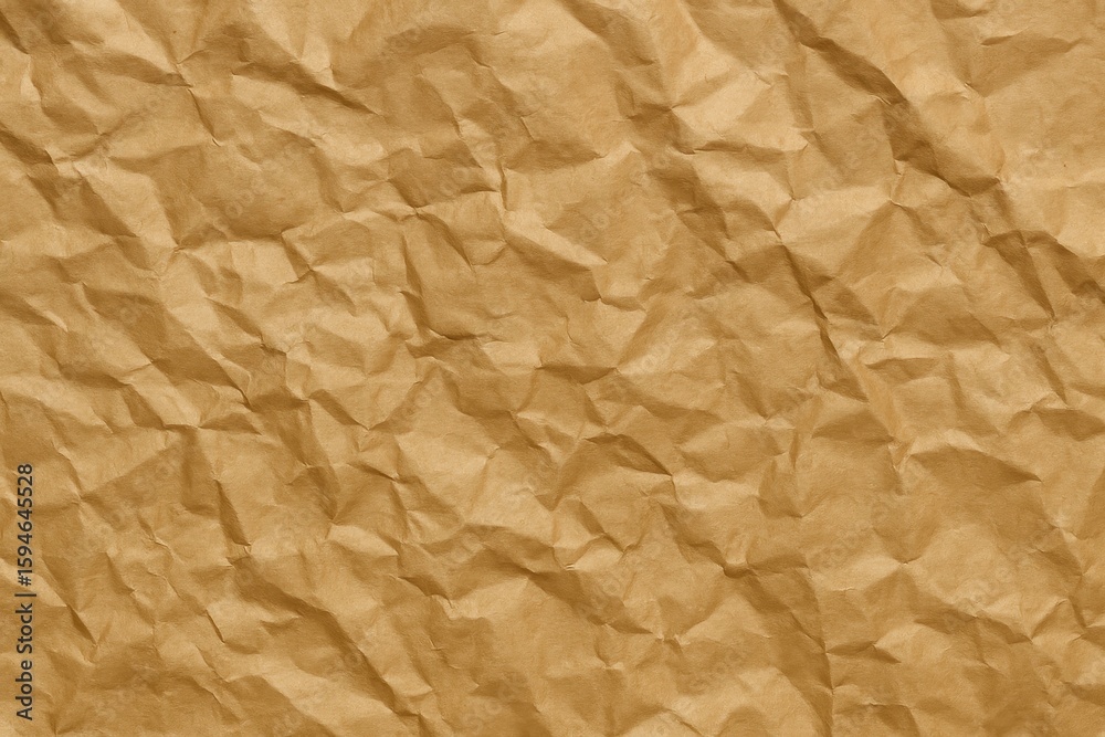 Obraz premium Wrinkled Kraft Paper Background with Soft Shadows – Natural Textured Surface