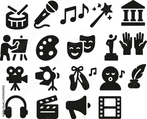  solid art category icons,