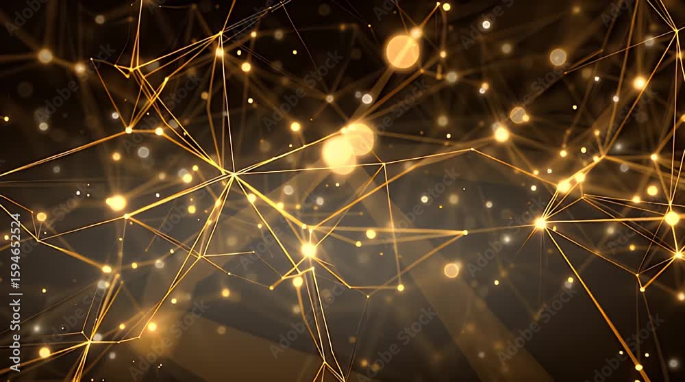 Golden Network Abstract Background