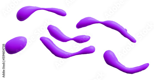 Beautiful purple watercolor brush isolated on transparent background.