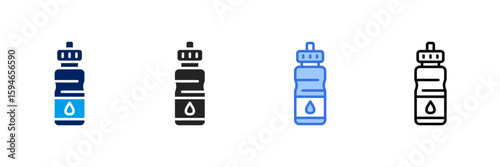 Water Bottle  Icon Set Different Style Collection 