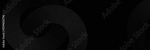 Wallpaper Mural Black abstract background with circle lines. Modern black gray gradient rings. Suitable for banner, cover, poster, website, presentation, brochure, flyer, header Torontodigital.ca