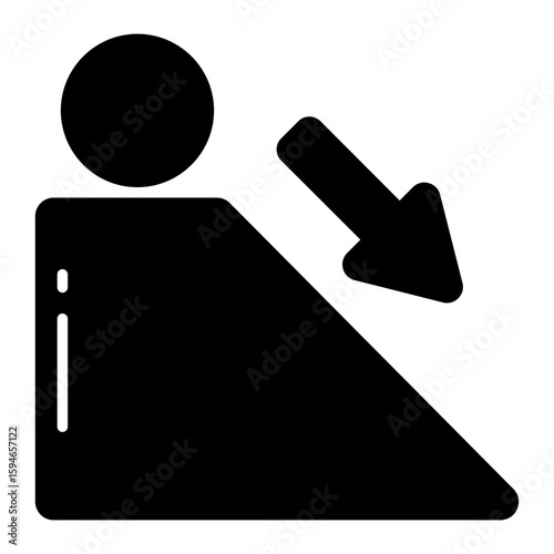 Unique design icon of inclined plane