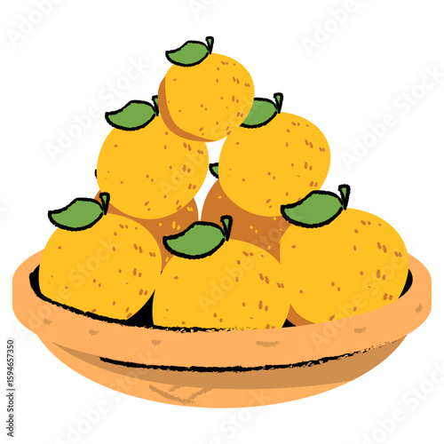 Oranges in a bowl fresh and ripe orange fruit vector art