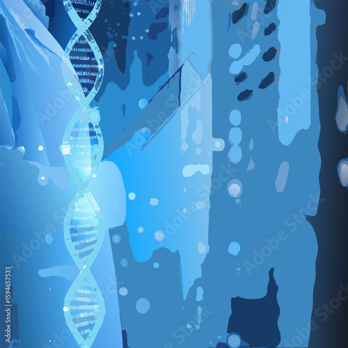 Futuristic medical research laboratory interior scene