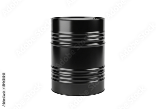 Black metal barrel png on transparent background
