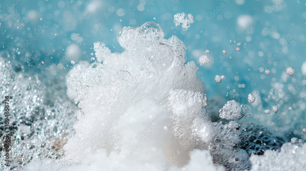 Obraz premium Bubbles forming in water create mesmerizing display of texture and movement, evoking sense of freshness and vitality