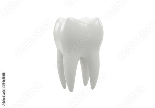 White tooth dental model 3d png on transparent background