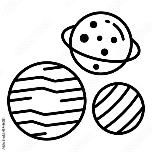 Modern design icon of revolving planets