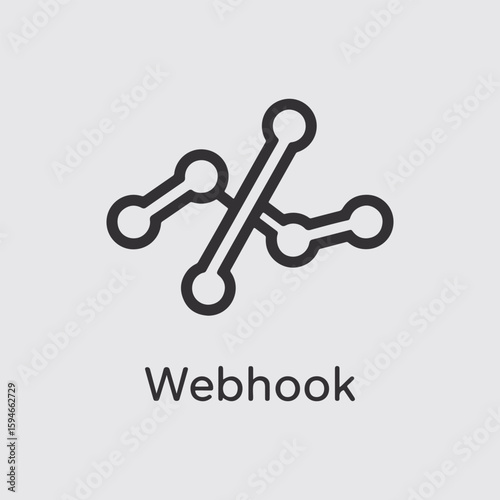 Vector art of webhook for realtime data transfer and system integration